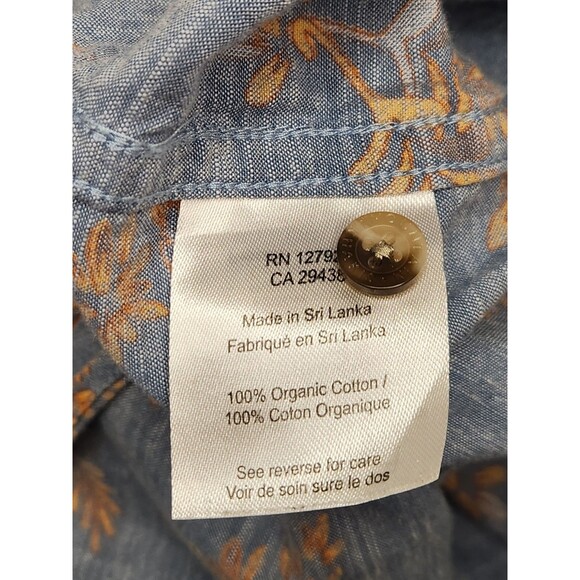 Mountain Khakis Freemont Shirt Men's XL Blue S/S Button Up Floral Organic Cotton - Picture 7 of 9